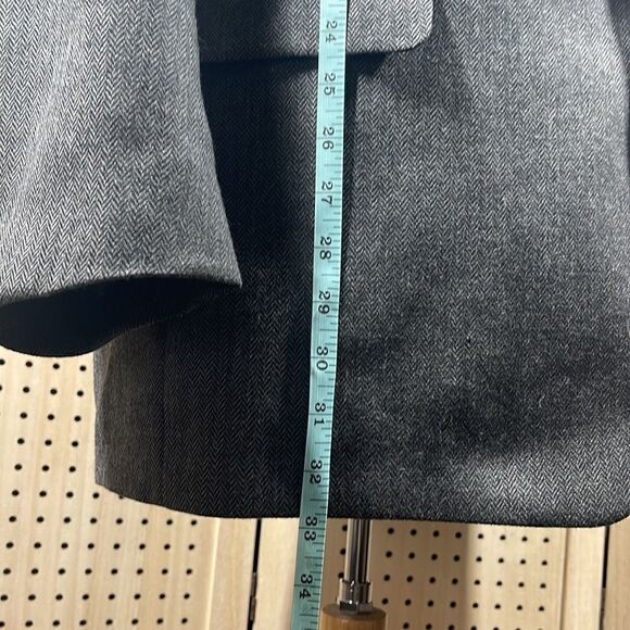 New England Sport Coat Mens 46L Gray Herringbone Lambswool Two Button Blazer - Picture 9 of 12